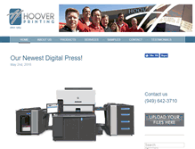 Tablet Screenshot of hooverprinting.com